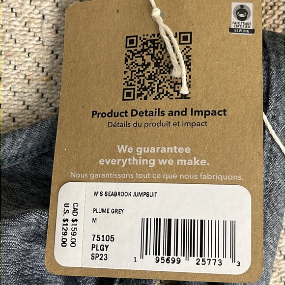 🩶patagonia seabrook jumpsuit plume grey - Picture 7 of 16